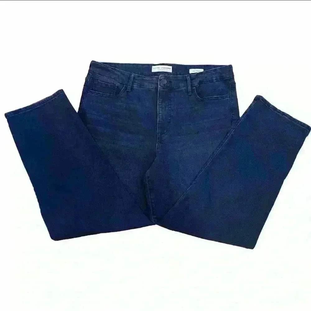SOCIAL STANDARD By Sanctuary Women' Size 14/32 Dark Wash Slim Straight Jeans